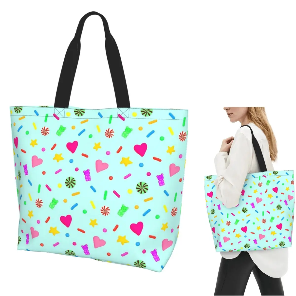 Vanellope VonSchweetz Pattern Shopping Tote Bag Canvas Large Capacity Shoulder Bags Shopper Grocery Handbag for Women
Vanellope VonSchweetz Pattern Shopping Tote Bag Canvas Large Capacity Shoulder Bags Shopper Grocery Handbag for Women