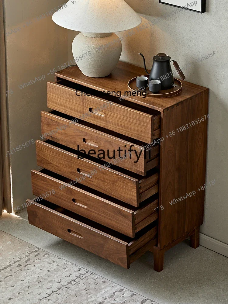 M178 All solid wood chest of drawers North American black walnut bedroom, Nordic simple home storage drawer locker
M178 All solid wood chest of drawers North American black walnut bedroom, Nordic simple home storage drawer locker