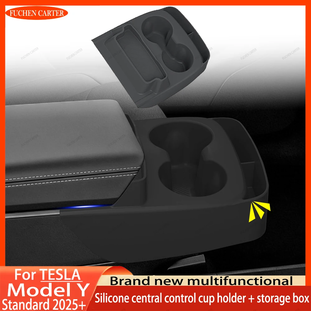 For Tesla Model Y Standard 2025+ New design upgrade multifunctional silicone central control cup holder+storage Box Accessories
For Tesla Model Y Standard 2025+ New design upgrade multifunctional silicone central control cup holder+storage Box Accessories
