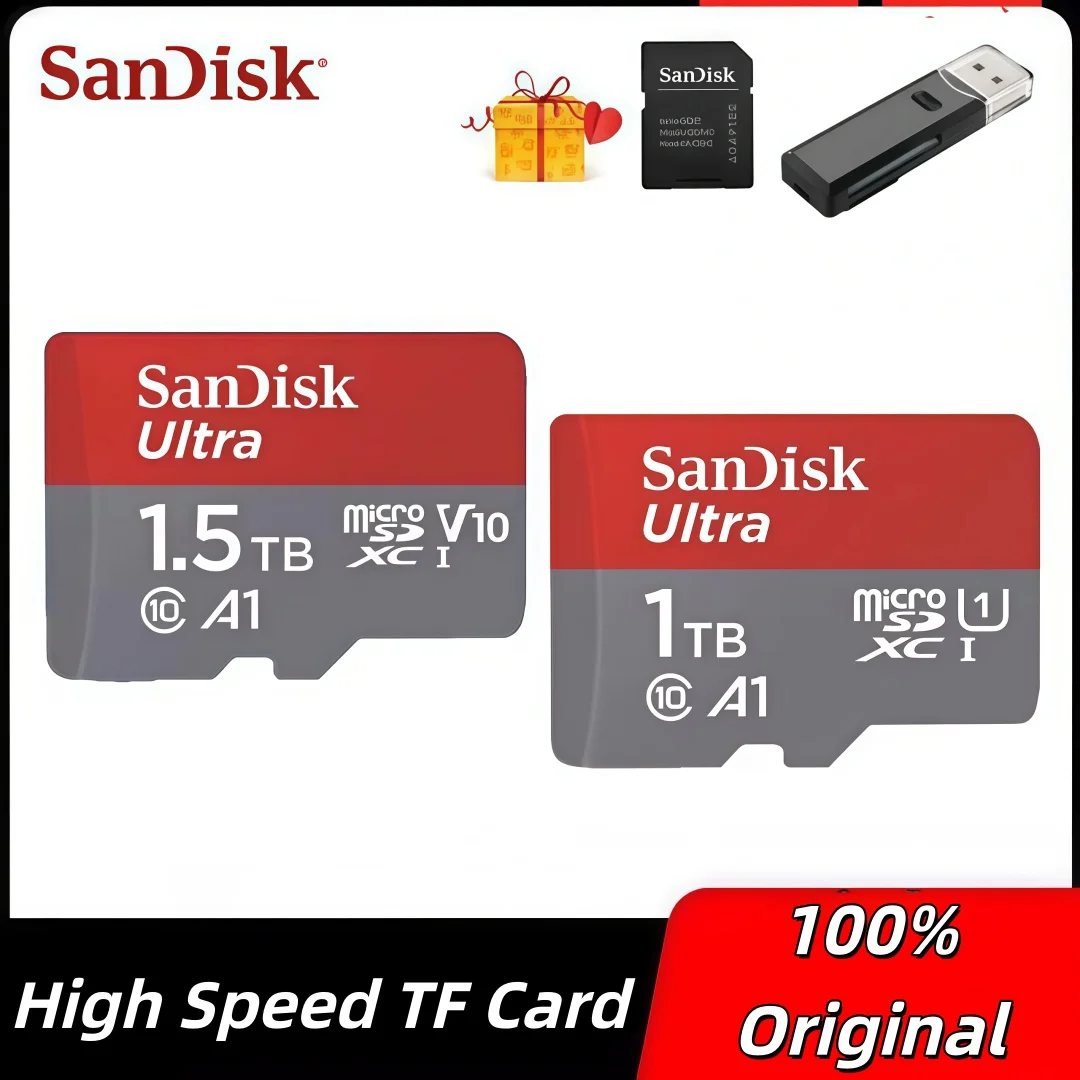 Brand New SanDisk Ultra Plus Micro SD Card 1.5TB 1TB TF Memory Card Up to 150MB/s Flash Memory Card SD U3 4K V30 Microsd TF Card
Brand New SanDisk Ultra Plus Micro SD Card 1.5TB 1TB TF Memory Card Up to 150MB/s Flash Memory Card SD U3 4K V30 Microsd TF Card