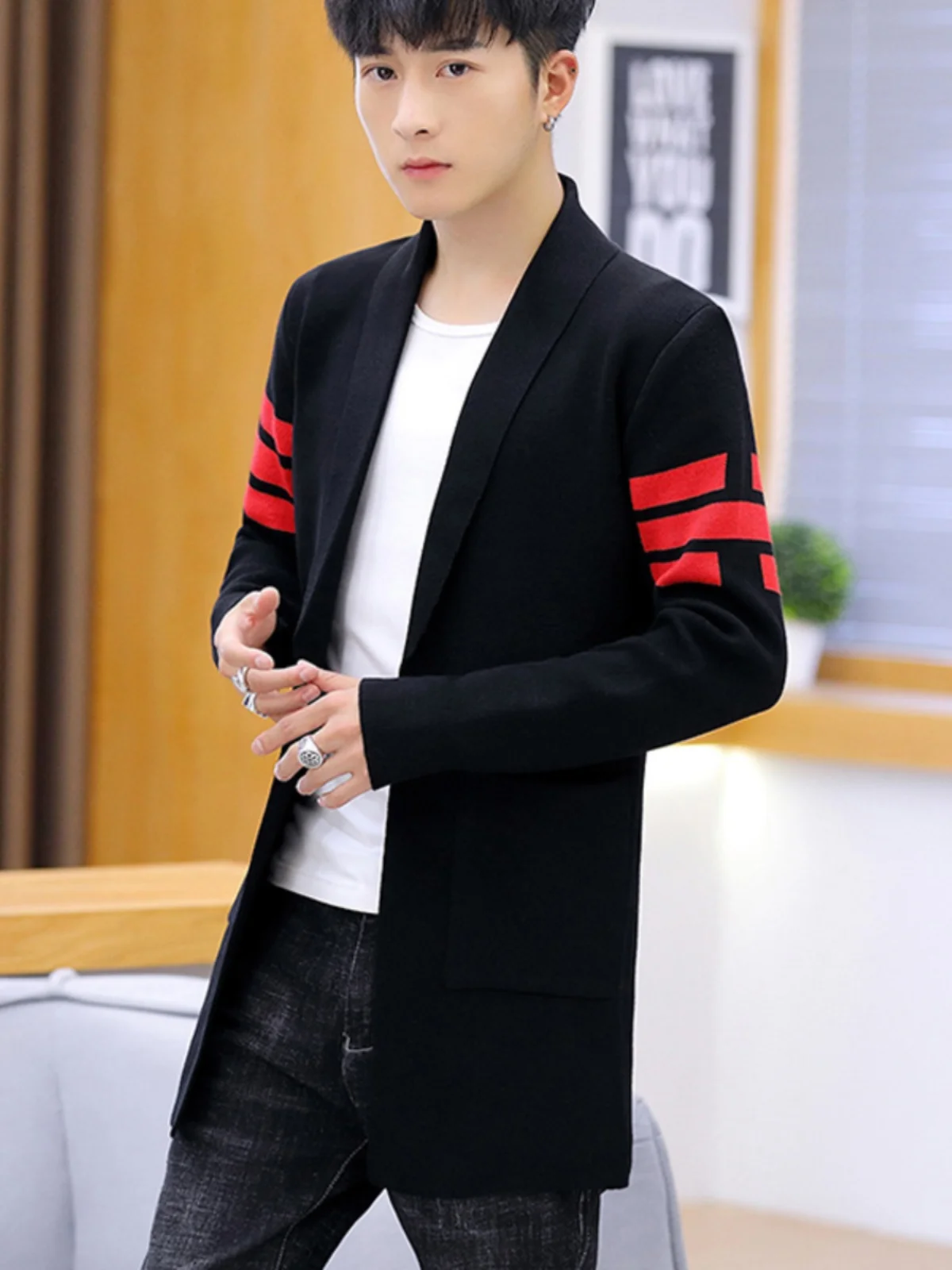 Мужской вязаный кардиган, облегающий, с длинными рукавами, модный осенне-зимний свитер, тонкий, в корейском стиле, повседневная одежда
Мужской вязаный кардиган, облегающий, с длинными рукавами, модный осенне-зимний свитер, тонкий, в корейском стиле, повседневная одежда