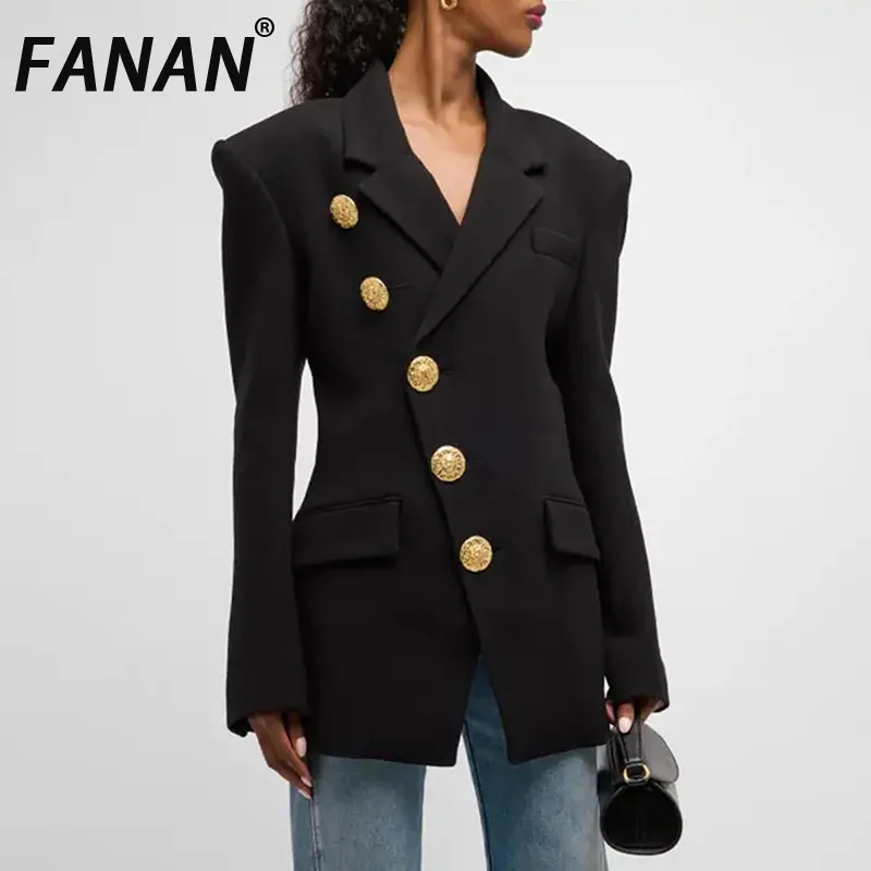 FANAN Irregular Design Fit Blazers Women's Lapel Single Breasted Long Sleeve Gathered Waist Jackets Female Coats 2025 Autumn New
FANAN Irregular Design Fit Blazers Women's Lapel Single Breasted Long Sleeve Gathered Waist Jackets Female Coats 2025 Autumn New