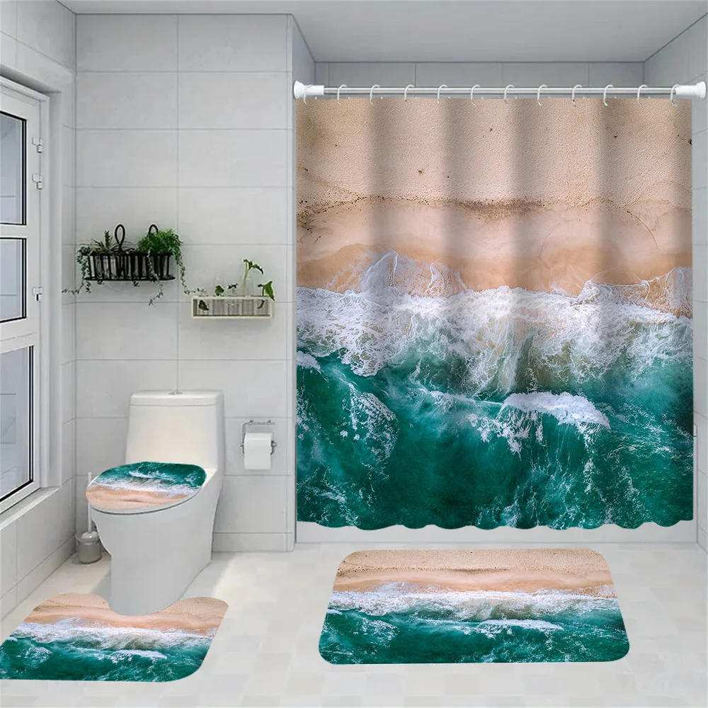 1/4 Sea water waves shower Curtains, Toilet Seat Decoration, Shower Curtain with Carpet and Toilet Lid, 12 70.8x70.8 inch Hooks
1/4 Sea water waves shower Curtains, Toilet Seat Decoration, Shower Curtain with Carpet and Toilet Lid, 12 70.8x70.8 inch Hooks