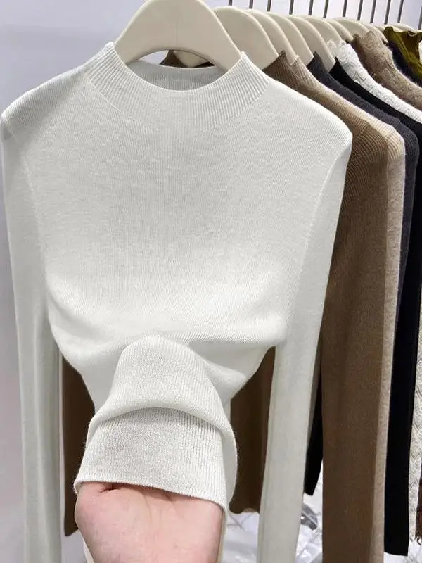 Slim Fit Women's Knitted Long Sve f High Collar Pure Color Base irt Simple Sle Autumn New Arrival Top
Slim Fit Women's Knitted Long Sve f High Collar Pure Color Base irt Simple Sle Autumn New Arrival Top