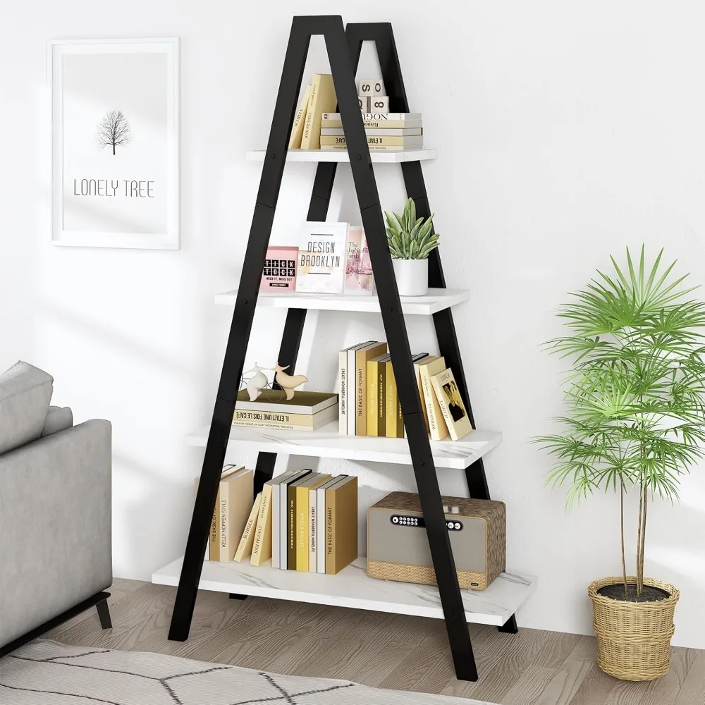 Recaceik 4-Tier Bookshelf, A-Shaped Bookcase Industrial Ladder Shelf Open Display Shelves with Metal Frame, Freestanding Plant S
Recaceik 4-Tier Bookshelf, A-Shaped Bookcase Industrial Ladder Shelf Open Display Shelves with Metal Frame, Freestanding Plant S