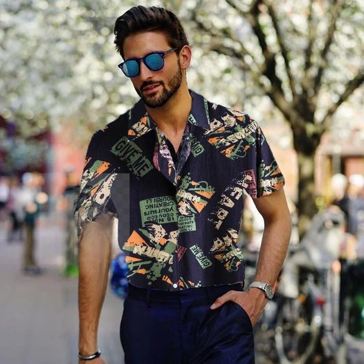 Летняя мужская рубашка свободного кроя с отложным воротником, повседневная деловая одежда для мужчин
Летняя мужская рубашка свободного кроя с отложным воротником, повседневная деловая одежда для мужчин