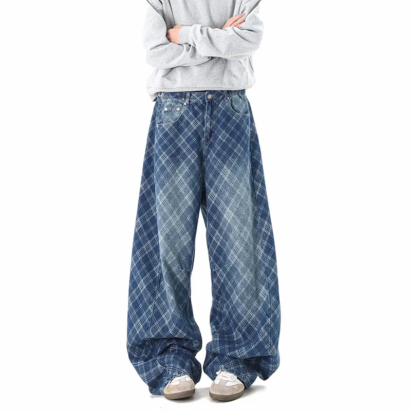 Retro American Plaid Jeans Men's Design Sense Waed Deconstructed id Casual Pants Personali Curved Knife Long Pants
Retro American Plaid Jeans Men's Design Sense Waed Deconstructed id Casual Pants Personali Curved Knife Long Pants