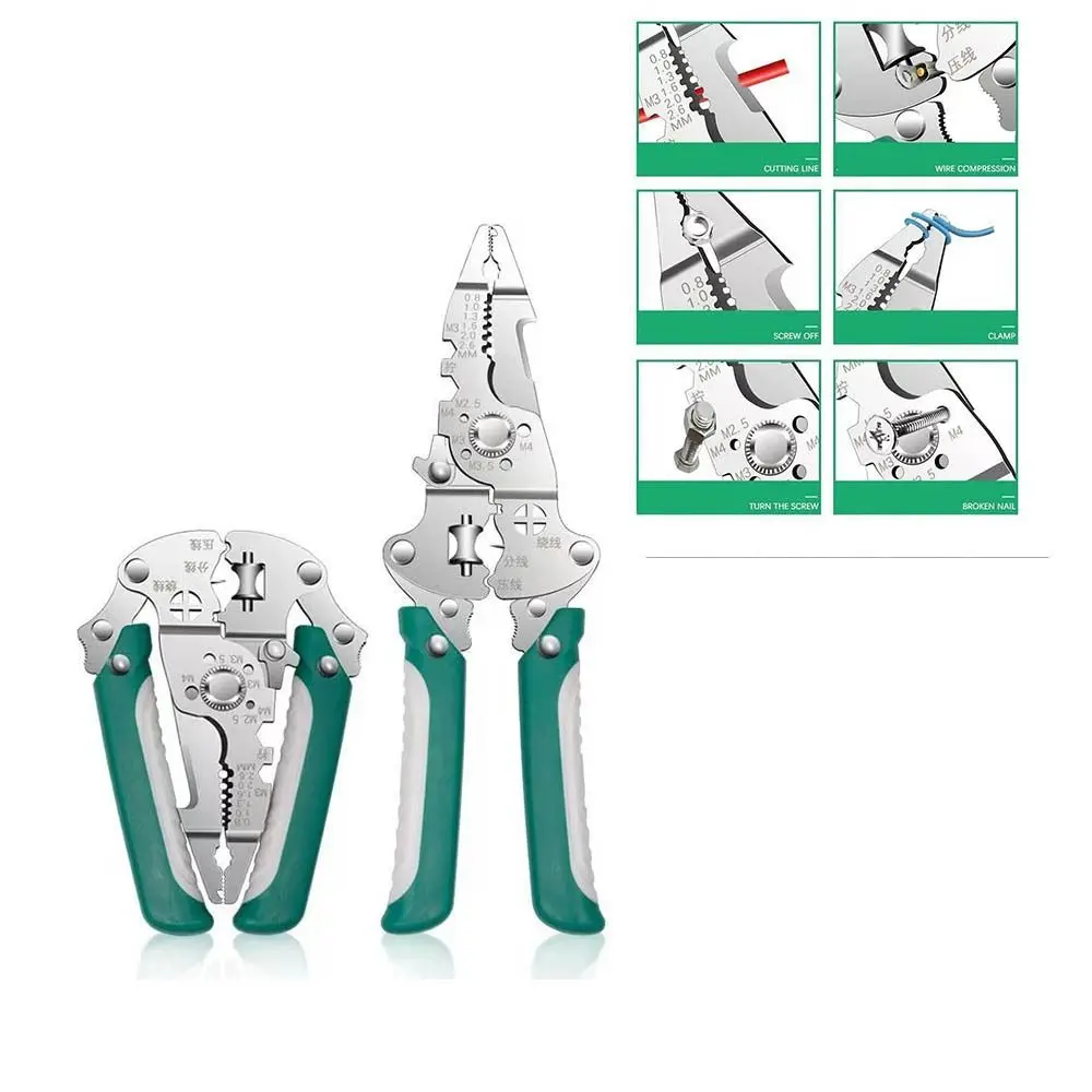 Stripping Function Foldable Wire Stripper Terminal Maintenance Pulling Function Wire Crimper Crimping Function Ergonomic Handle
Stripping Function Foldable Wire Stripper Terminal Maintenance Pulling Function Wire Crimper Crimping Function Ergonomic Handle