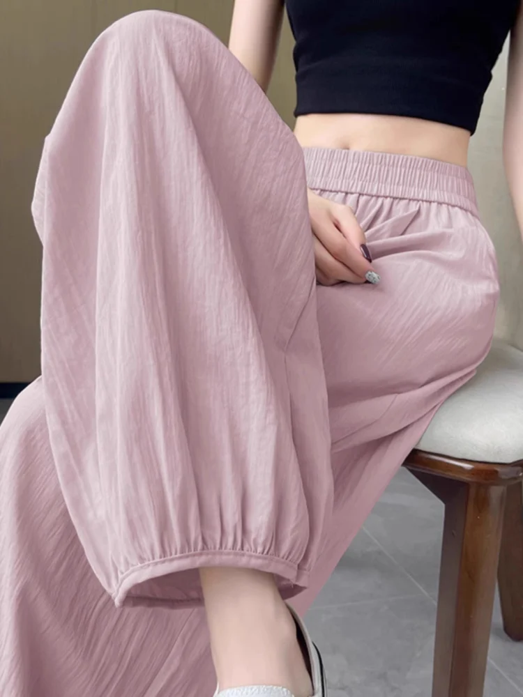 Quick Dry Ice Silk Harem Pants Women Summer Thin Loose High Waist Draped Nine Points Cuffed Pants Casual Style High Waist
Quick Dry Ice Silk Harem Pants Women Summer Thin Loose High Waist Draped Nine Points Cuffed Pants Casual Style High Waist