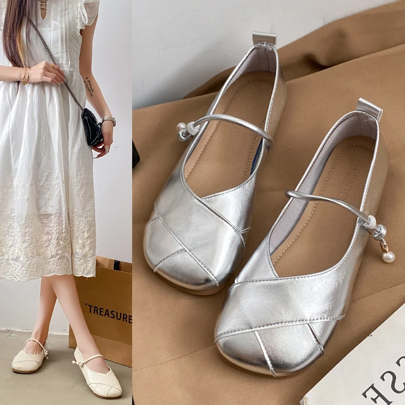 Women Leather Flats Shoes 2025 New Women Flat Footwear Spring Summer Mary Janes Casual Shoes Retro Buckle Shallow Mouth Sandals
Women Leather Flats Shoes 2025 New Women Flat Footwear Spring Summer Mary Janes Casual Shoes Retro Buckle Shallow Mouth Sandals