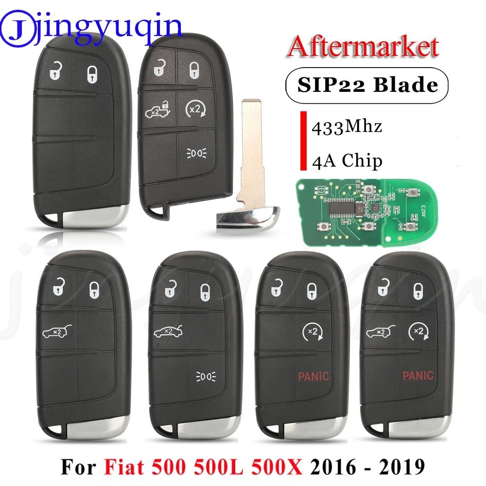 jingyuqin Aftermarket 3/4/5BTN Smart Remote Car Key Fob 433MHz 4A For Fiat 500 500L 500X 2016 2017 2018 2019 SIP22 Blade
jingyuqin Aftermarket 3/4/5BTN Smart Remote Car Key Fob 433MHz 4A For Fiat 500 500L 500X 2016 2017 2018 2019 SIP22 Blade