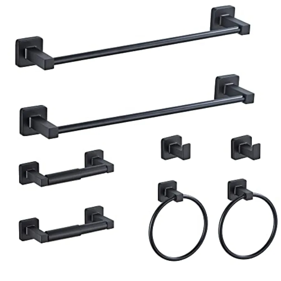 Bathroom Hardware Set 8 PiecesTowel Bar Set Stainless Steel Wall Mounted Includes 16In Hand Towel Bar Towel Ring Robe Towel Hoo
Bathroom Hardware Set 8 PiecesTowel Bar Set Stainless Steel Wall Mounted Includes 16In Hand Towel Bar Towel Ring Robe Towel Hoo