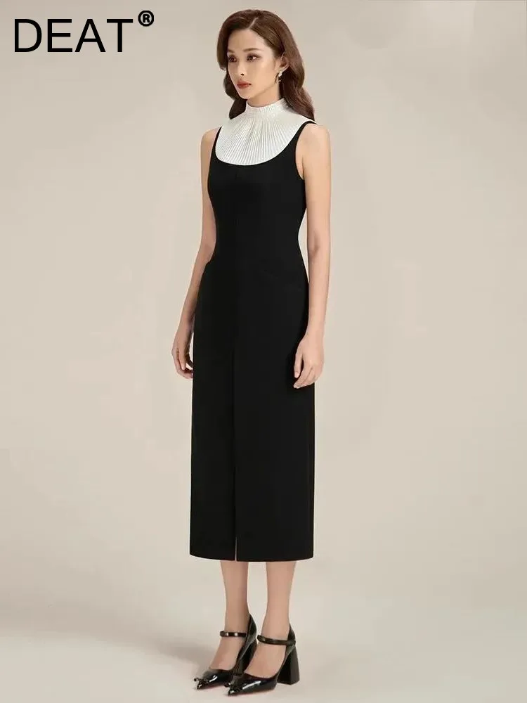 DEAT Elegant Dress Pleated Contrast Color Slit Slim Sleeveless Patchwork A-line Women's Dresses 2024 Summer New Fashion 13DB3605
DEAT Elegant Dress Pleated Contrast Color Slit Slim Sleeveless Patchwork A-line Women's Dresses 2024 Summer New Fashion 13DB3605