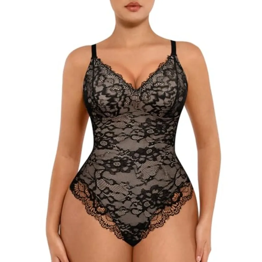 FeelinGirl Shapewear Bodysuits for Women Lace Shapewear Tummy Control V-Neck Sleeveless Bodysuit Tops Jumpsuit
FeelinGirl Shapewear Bodysuits for Women Lace Shapewear Tummy Control V-Neck Sleeveless Bodysuit Tops Jumpsuit