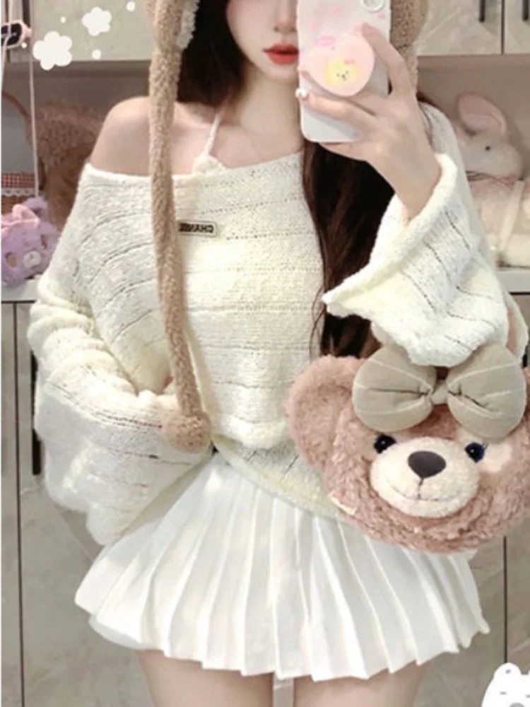 Japanese Knitted Sweet 3 Piece Set Women Patchwork Cute Y2k Mini Pleated Skirt Suit Female Korean Fashion Kawaii Casual Set 2024
Japanese Knitted Sweet 3 Piece Set Women Patchwork Cute Y2k Mini Pleated Skirt Suit Female Korean Fashion Kawaii Casual Set 2024