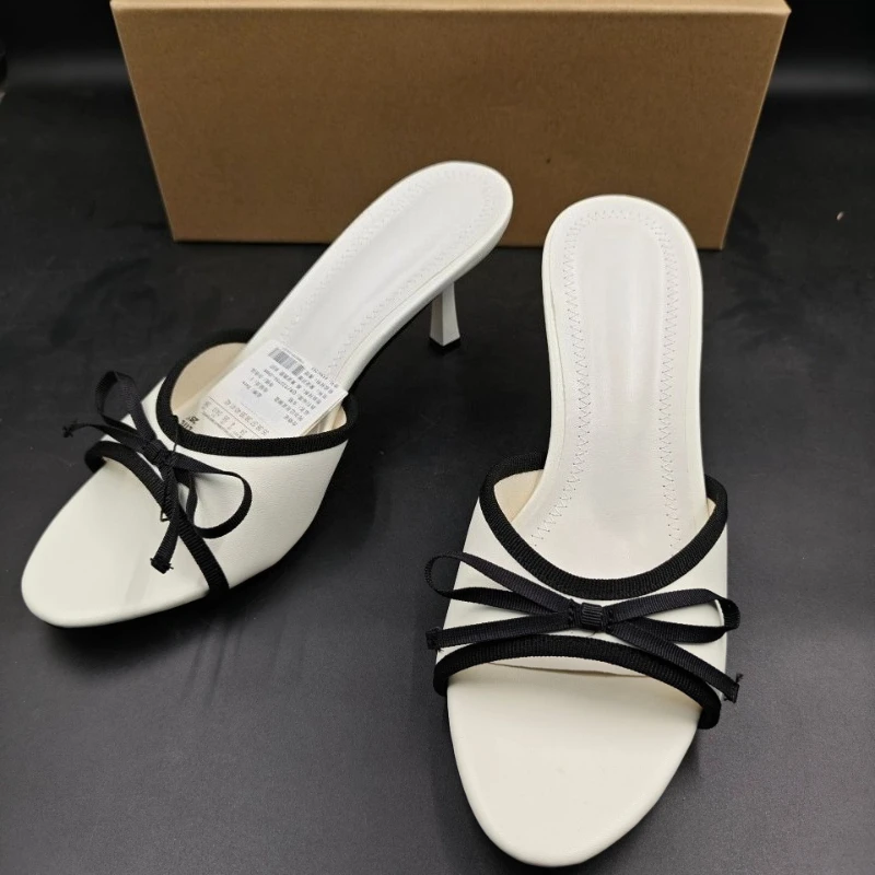 Elegant Stiletto High Heel Women Roman Sandals Summer Black Ribbon Bow White Peep Toe Heels Mules Fashion Thin Mesh Slides
Elegant Stiletto High Heel Women Roman Sandals Summer Black Ribbon Bow White Peep Toe Heels Mules Fashion Thin Mesh Slides