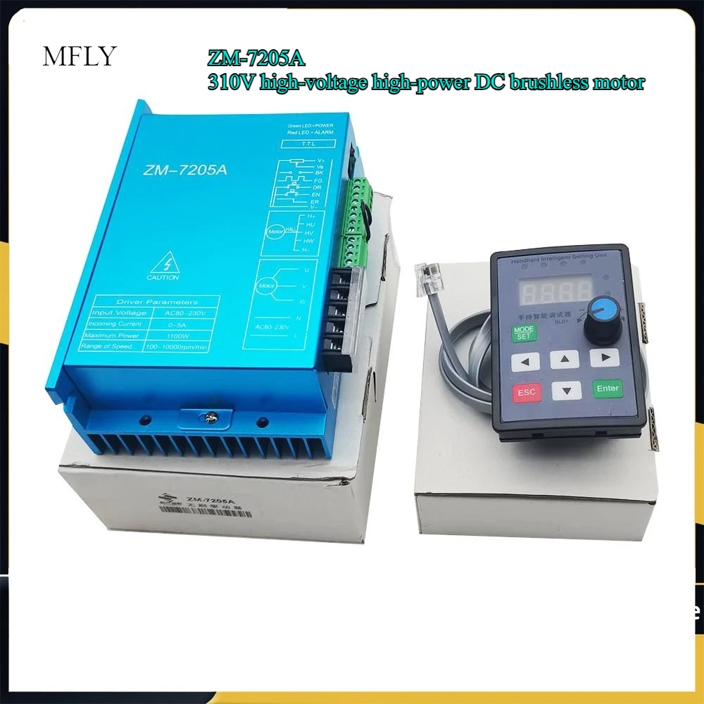 ZM-7205A 310V High Voltage High Power DC Brushless Motor Driver 220V AC Max 5A 1100W BLDC With Handheld Intelligent Setting Unit
ZM-7205A 310V High Voltage High Power DC Brushless Motor Driver 220V AC Max 5A 1100W BLDC With Handheld Intelligent Setting Unit