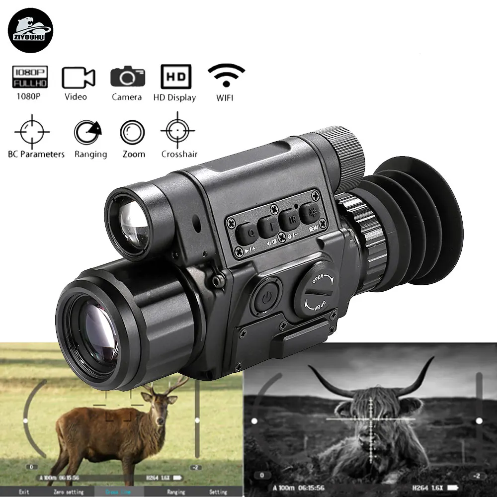 Compact 1080P HD Digital Monocular with Ranging for Day Night Vision Outdoor IR Camera Sight Ballistics Crosshairs Adjustable
Compact 1080P HD Digital Monocular with Ranging for Day Night Vision Outdoor IR Camera Sight Ballistics Crosshairs Adjustable
