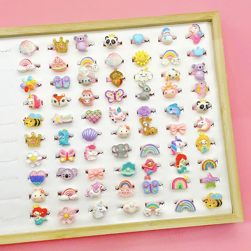 50PCS/SET Random Mixed Styles Unicorn Rainbow Butterfly Mermaid Kids Girls Play Rings Jewelry Gifts
50PCS/SET Random Mixed Styles Unicorn Rainbow Butterfly Mermaid Kids Girls Play Rings Jewelry Gifts