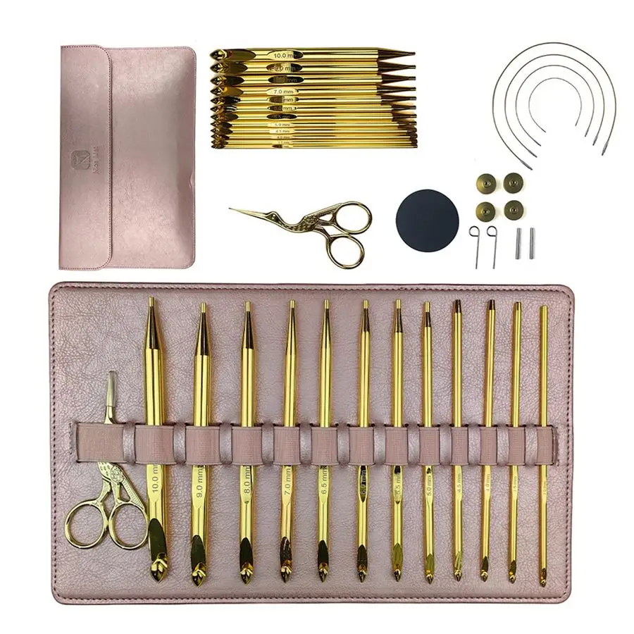Tunisian Crochet Hooks Set with Cable, 12Pcs GoldPlated Aluminium Interchangeable Afghan Tunisian Crochet Hook 3mm10mm with Stor
Tunisian Crochet Hooks Set with Cable, 12Pcs GoldPlated Aluminium Interchangeable Afghan Tunisian Crochet Hook 3mm10mm with Stor