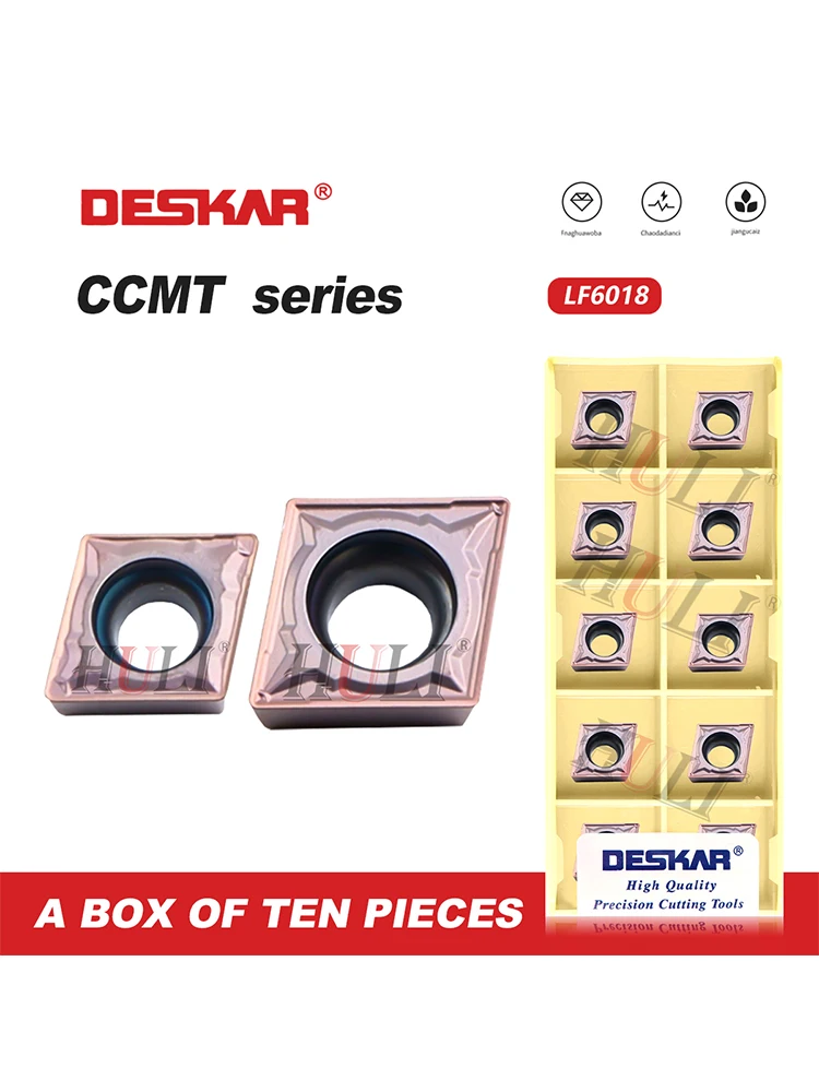 DESKAR CNC lathe Machining Center CCMT09T304 CCMT09T308 MP LF6018 Cutting Tool Used For Processing Stainless Steel Cutting Tool
DESKAR CNC lathe Machining Center CCMT09T304 CCMT09T308 MP LF6018 Cutting Tool Used For Processing Stainless Steel Cutting Tool