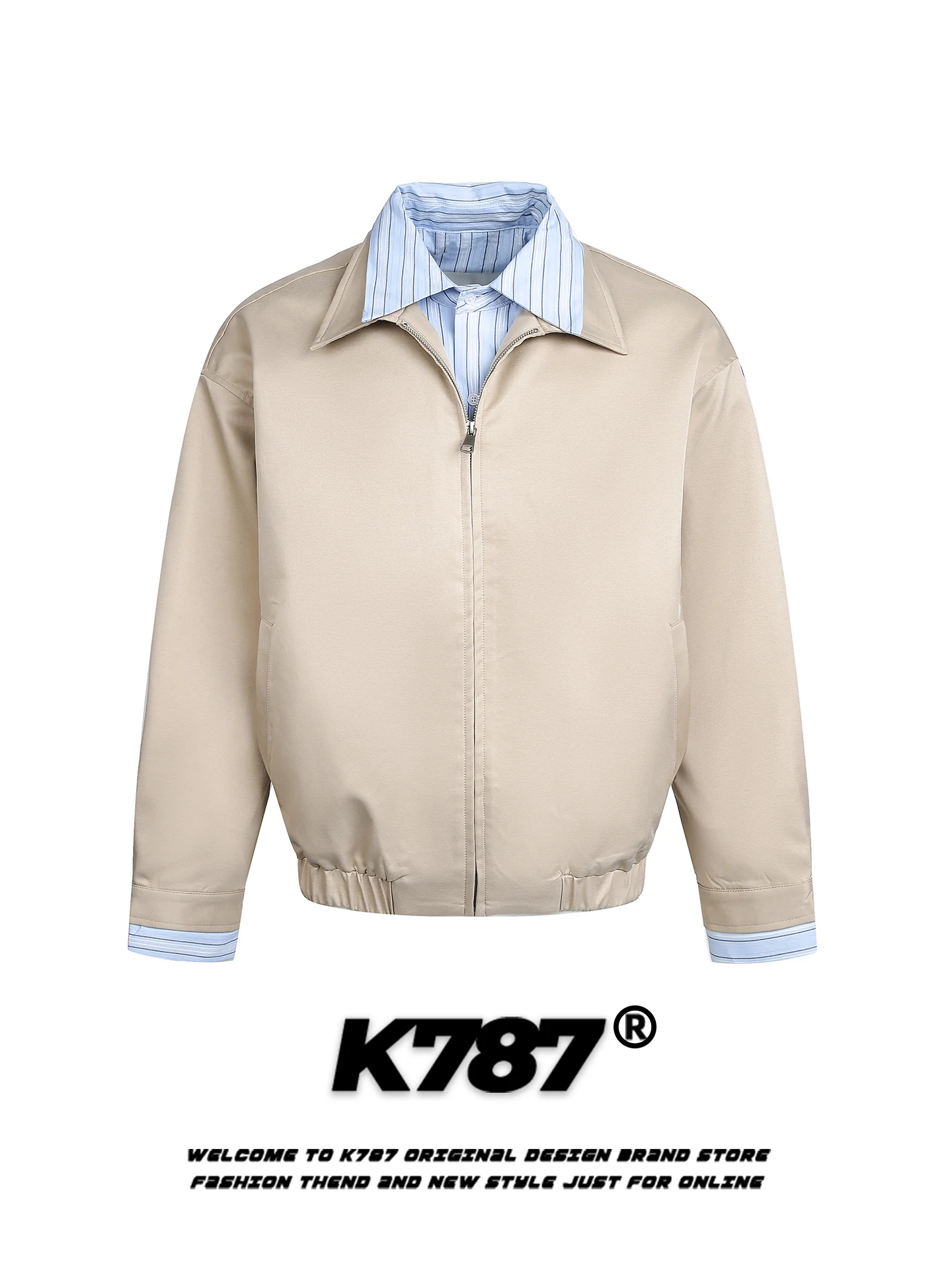 K787 American Sle Casual Striped Zipper Collar Jaet Men's Women's Loose Trendy Spring Outerwear Youth ular Polyester C...
K787 American Sle Casual Striped Zipper Collar Jaet Men's Women's Loose Trendy Spring Outerwear Youth ular Polyester C...