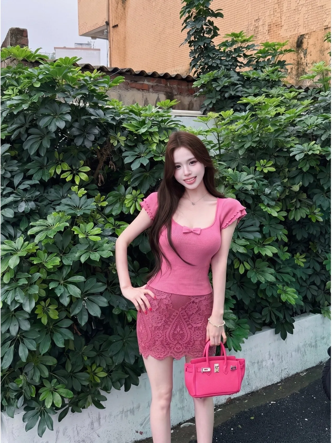 Sweet Girl Lace Knitted Top And High Waist Skirt Set with Knot Half Body Skirt Women's Fashion Spring Summer Outfit
Sweet Girl Lace Knitted Top And High Waist Skirt Set with Knot Half Body Skirt Women's Fashion Spring Summer Outfit