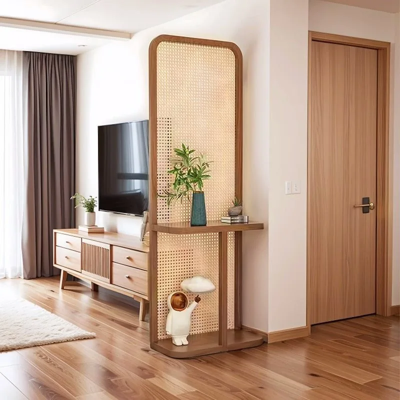 Japanese-style rattan screen partition, living room entrance porch blocking, movable solid wood seat screen, wabi-sandy wind
Japanese-style rattan screen partition, living room entrance porch blocking, movable solid wood seat screen, wabi-sandy wind