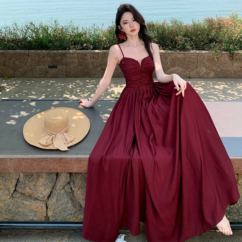 New Fashion Sexy Spaghetti Strap Backless Solid Dress Women's A Line Slim Waist Exquisite Summer Holiday Party Dresses
New Fashion Sexy Spaghetti Strap Backless Solid Dress Women's A Line Slim Waist Exquisite Summer Holiday Party Dresses