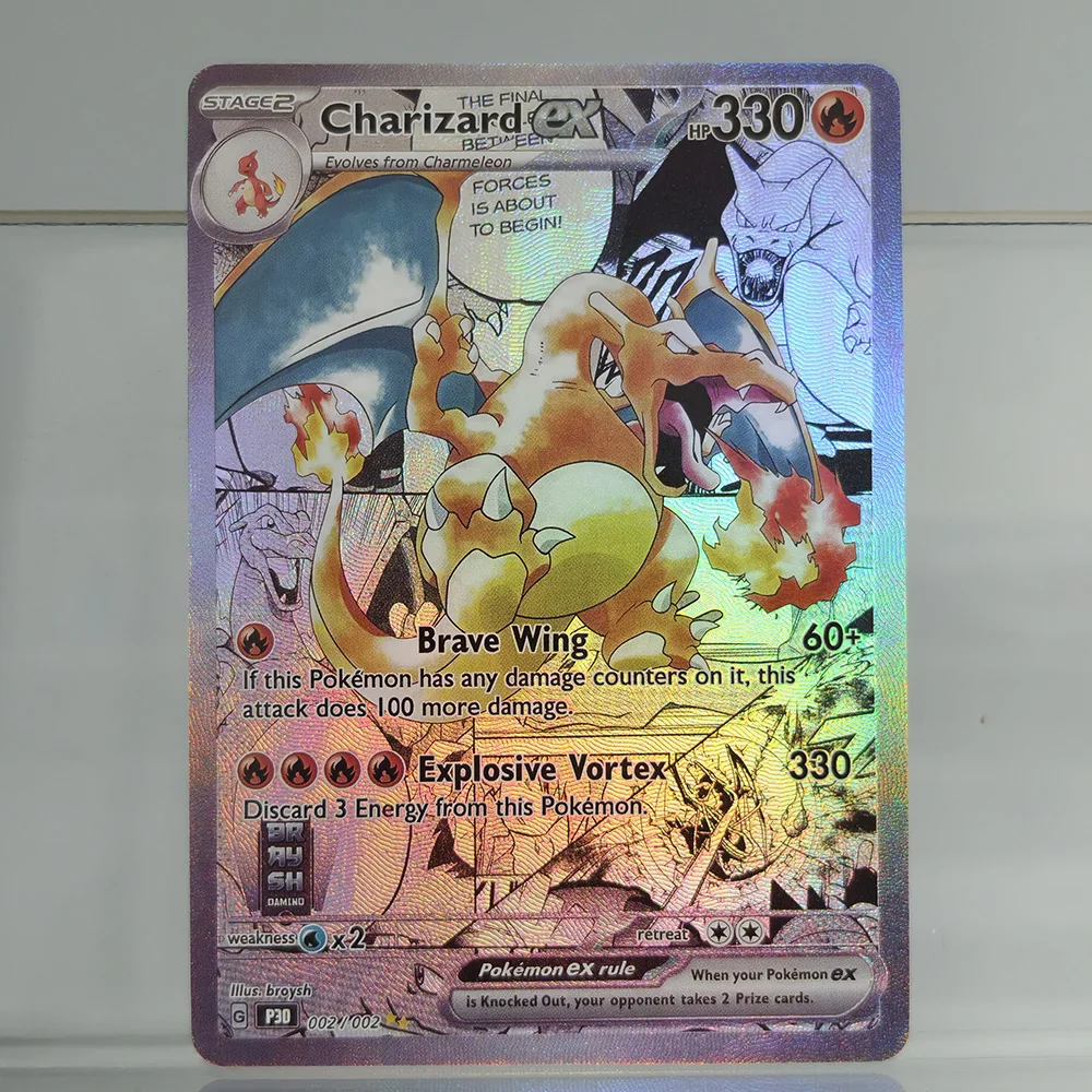 Коллекционные текстурированные флеш-карты в стиле манги с Чаризардом из PTCG, сделанные своими руками, в английском стиле, для фан-арт коллекций, игрушка
Коллекционные текстурированные флеш-карты в стиле манги с Чаризардом из PTCG, сделанные своими руками, в английском стиле, для фан-арт коллекций, игрушка