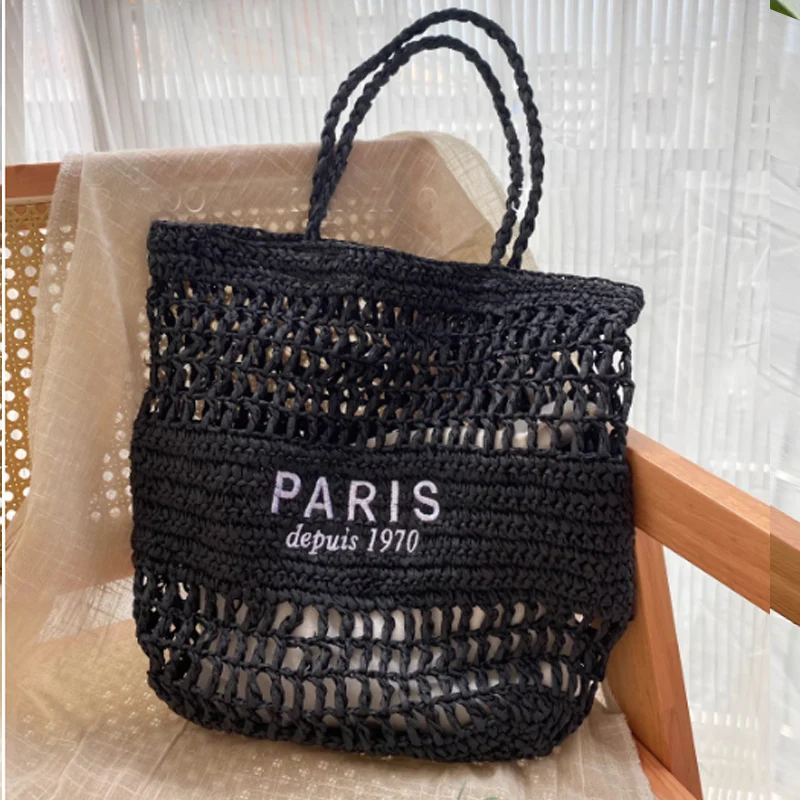Fashion Letter Embroidered Shoulder Straw Woven Bag New Large Capacity Hollow Straw Woven Holiday Beach Bag Versatile Women Bag
Fashion Letter Embroidered Shoulder Straw Woven Bag New Large Capacity Hollow Straw Woven Holiday Beach Bag Versatile Women Bag