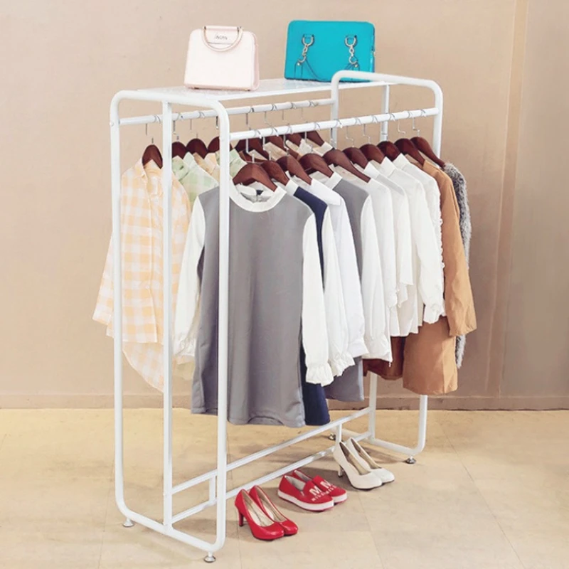 Clothing store hangers hangers, floor-to-ceiling middle island racks, side hangs double rows of shelves, clothing display racks
Clothing store hangers hangers, floor-to-ceiling middle island racks, side hangs double rows of shelves, clothing display racks