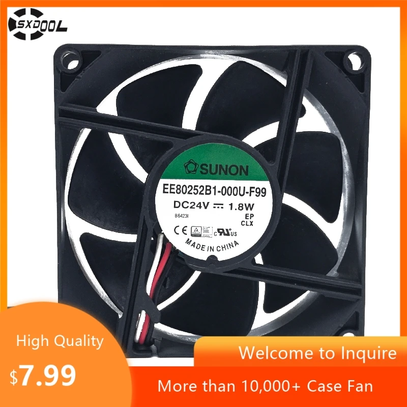 80mm DC 24V Axial Fan for SUNON EE80252B1-000U-F99 DC 24V 80X80X25mm Industrial Fan 41CFM 33dBA for Server Inverter
80mm DC 24V Axial Fan for SUNON EE80252B1-000U-F99 DC 24V 80X80X25mm Industrial Fan 41CFM 33dBA for Server Inverter