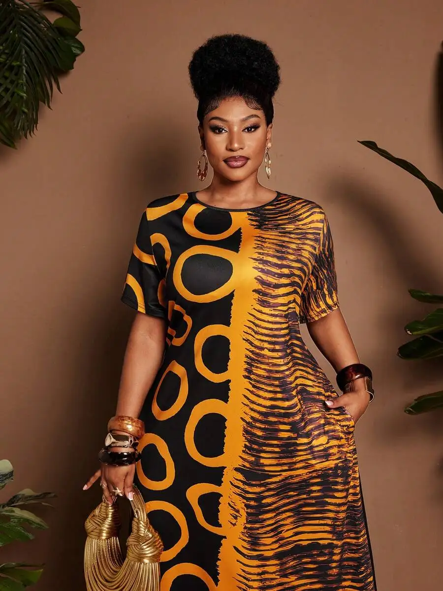 Plus Size Women Geometric And Zebra Print Casual African Dress Bubu Style
Plus Size Women Geometric And Zebra Print Casual African Dress Bubu Style