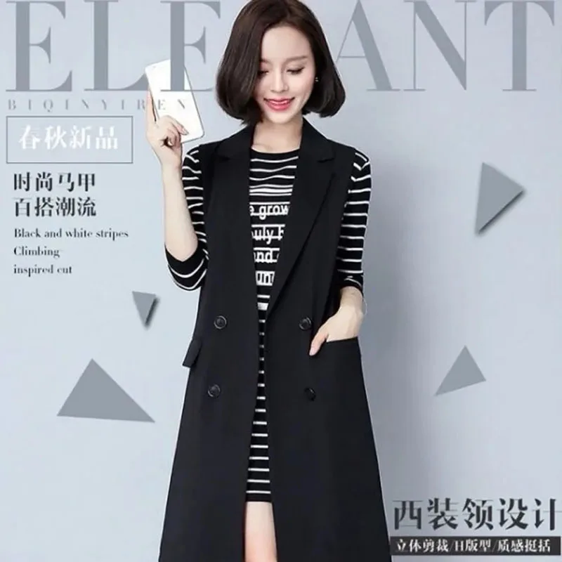 Vest Female Long Style New Coats In Spring And Autumn Of 2025 Plus Size Black Women Vest Sleeveless Slim Coat Slim Suit Jacket
Vest Female Long Style New Coats In Spring And Autumn Of 2025 Plus Size Black Women Vest Sleeveless Slim Coat Slim Suit Jacket