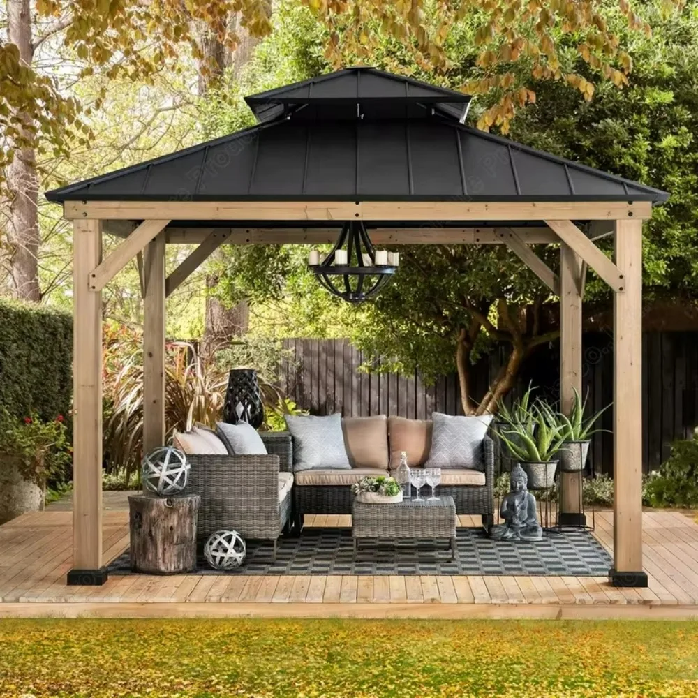 Outdoor Wooden Material Galvanized Steel Hardtop 10' X 12' Outdoor Gazebo
Outdoor Wooden Material Galvanized Steel Hardtop 10' X 12' Outdoor Gazebo