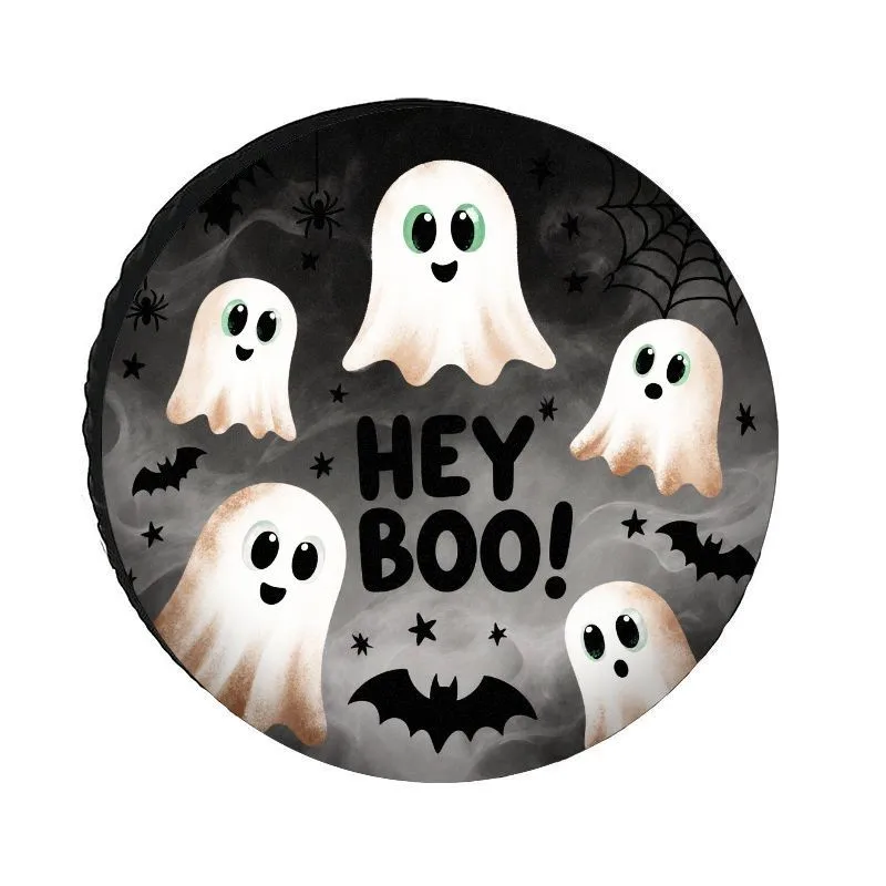 Cute Ghost Hey Boo! Spare Tire Cover Polyester Waterproof Dustproof Wheel Protector for SUV
Cute Ghost Hey Boo! Spare Tire Cover Polyester Waterproof Dustproof Wheel Protector for SUV