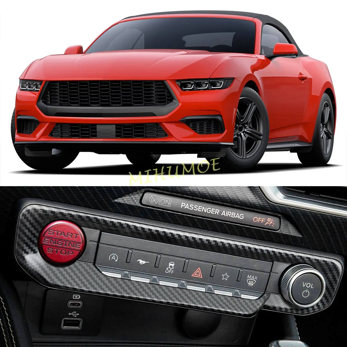 For Ford Mustang 2024 2025 2026 Carbon Fiber Car Styling Center Console Air Conditioning Switch Decorative Frame Cover Sticker
For Ford Mustang 2024 2025 2026 Carbon Fiber Car Styling Center Console Air Conditioning Switch Decorative Frame Cover Sticker
