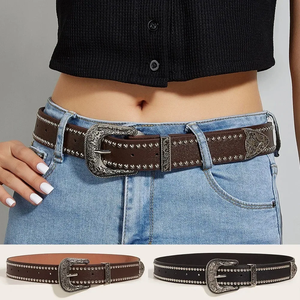 Vintage Trendy Punk Rivet Belts Gothic Y2k Pin Buckle Belt Versatile PU Leather Waistband
Vintage Trendy Punk Rivet Belts Gothic Y2k Pin Buckle Belt Versatile PU Leather Waistband