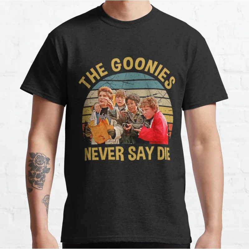 1985 Vintage Film The Goonies Retro Never Say Die Gift clothing Short-sleeve crewneck T-shirt large size Adult Tops S-6xl
1985 Vintage Film The Goonies Retro Never Say Die Gift clothing Short-sleeve crewneck T-shirt large size Adult Tops S-6xl