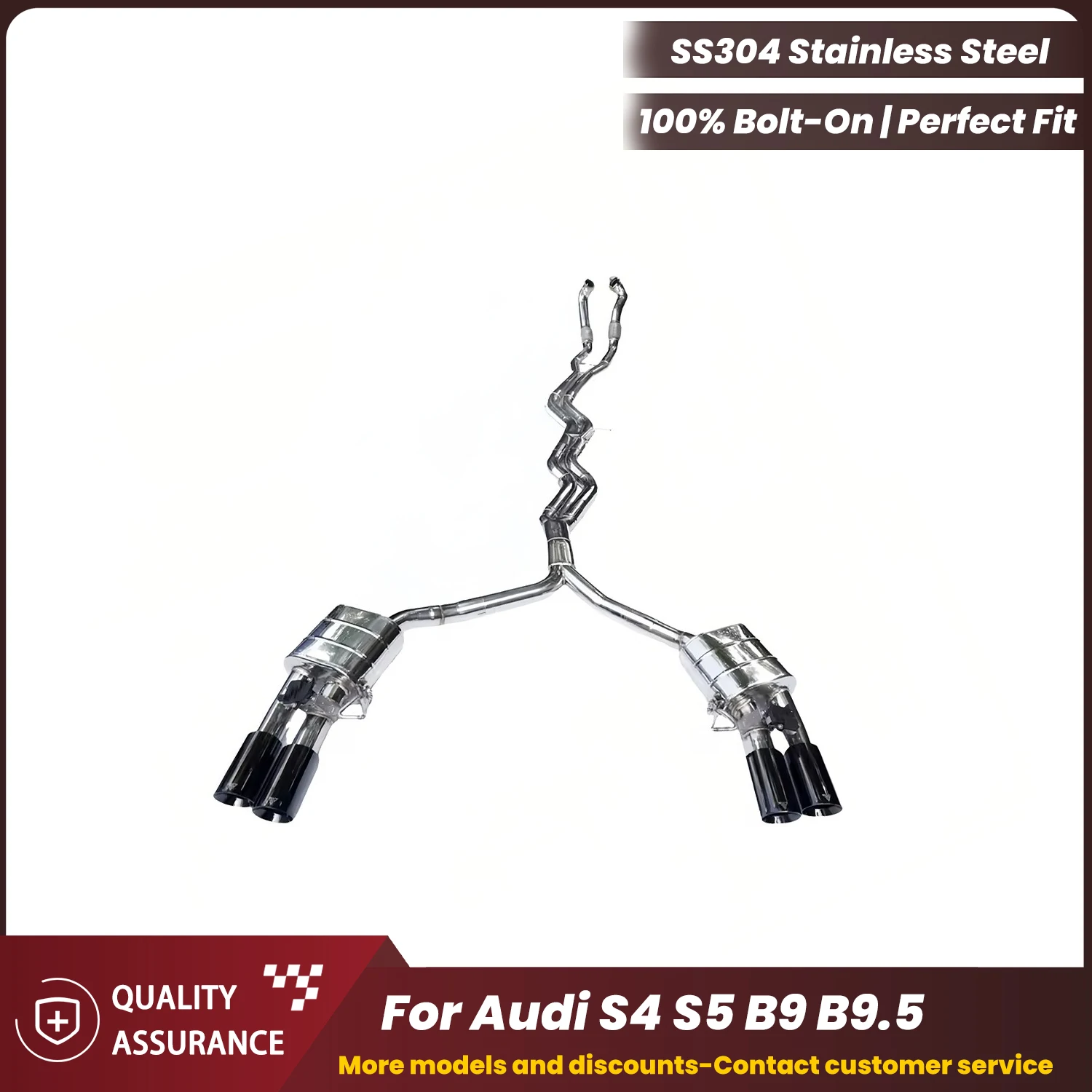 ECCF Valvetronic Catback Exhaust With Resonant tube For Audi S4 S5 B9 B9.5 Aggressive Exhaust Sound Performance Upgrade
ECCF Valvetronic Catback Exhaust With Resonant tube For Audi S4 S5 B9 B9.5 Aggressive Exhaust Sound Performance Upgrade