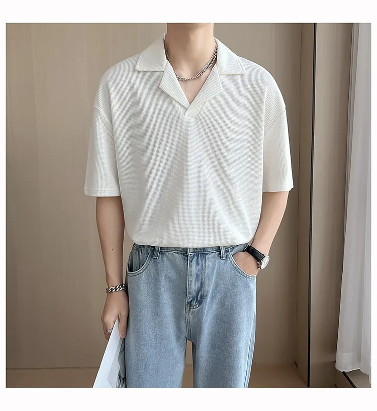 Korean Retro T-shirt Polo Shirt for Men Summer Fashion Loose Casual Short Sleeved Men's T-shirt Y2k Streetwear Men Clothing
Korean Retro T-shirt Polo Shirt for Men Summer Fashion Loose Casual Short Sleeved Men's T-shirt Y2k Streetwear Men Clothing