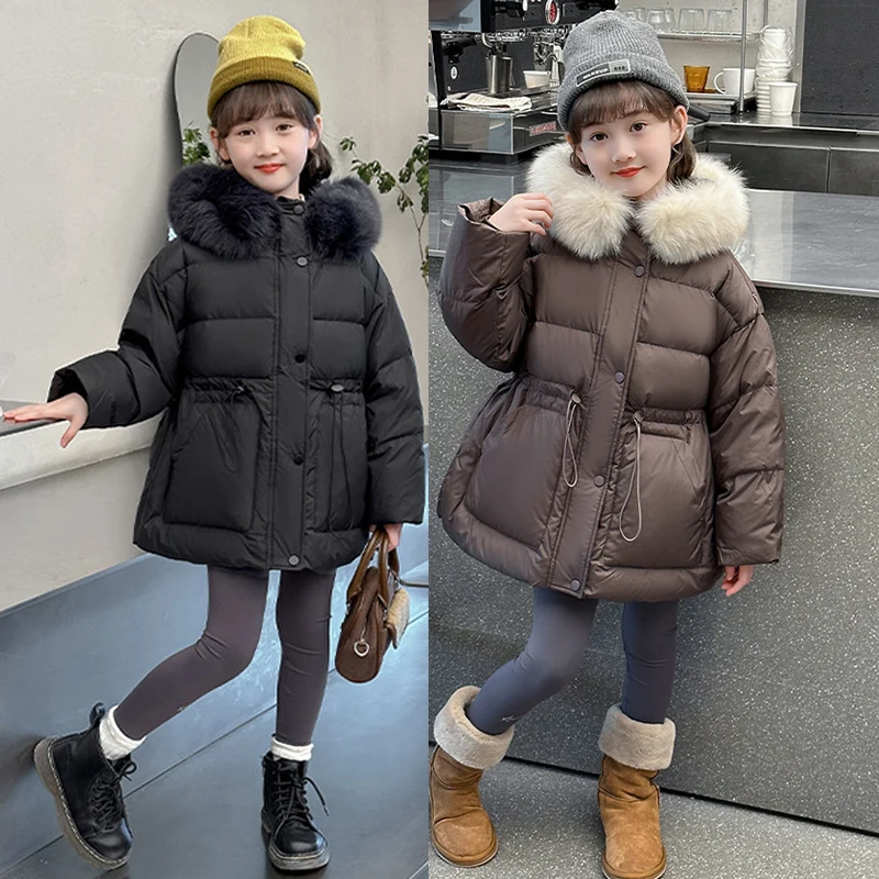 -30 ℃ Длинная зимняя куртка для девочек, новая однотонная толстая теплая хлопковая куртка с большим меховым воротником и капюшоном на молнии для девочек от 3 до 12 лет, пуховая верхняя одежда
-30 ℃ Длинная зимняя куртка для девочек, новая однотонная толстая теплая хлопковая куртка с большим меховым воротником и капюшоном на молнии для девочек от 3 до 12 лет, пуховая верхняя одежда