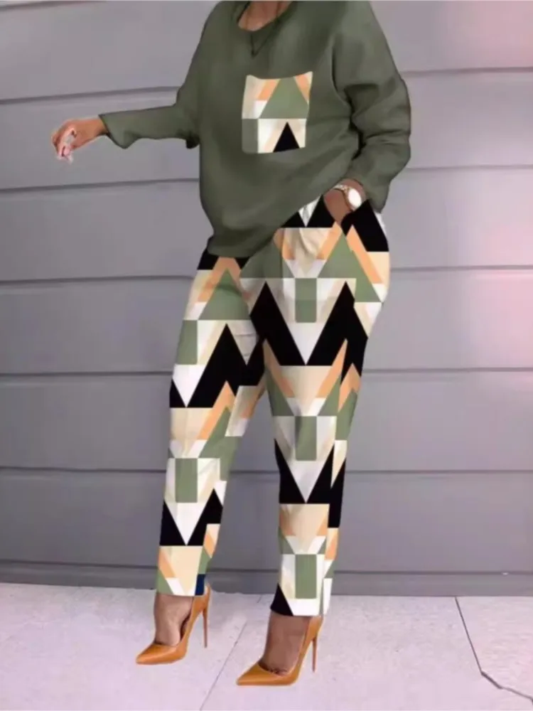 Women's Clothing 2024 Autumn Winter New Fashion Maze Print Casual Comfortable Long Sleeved Long Pants Two-piece Set
Women's Clothing 2024 Autumn Winter New Fashion Maze Print Casual Comfortable Long Sleeved Long Pants Two-piece Set