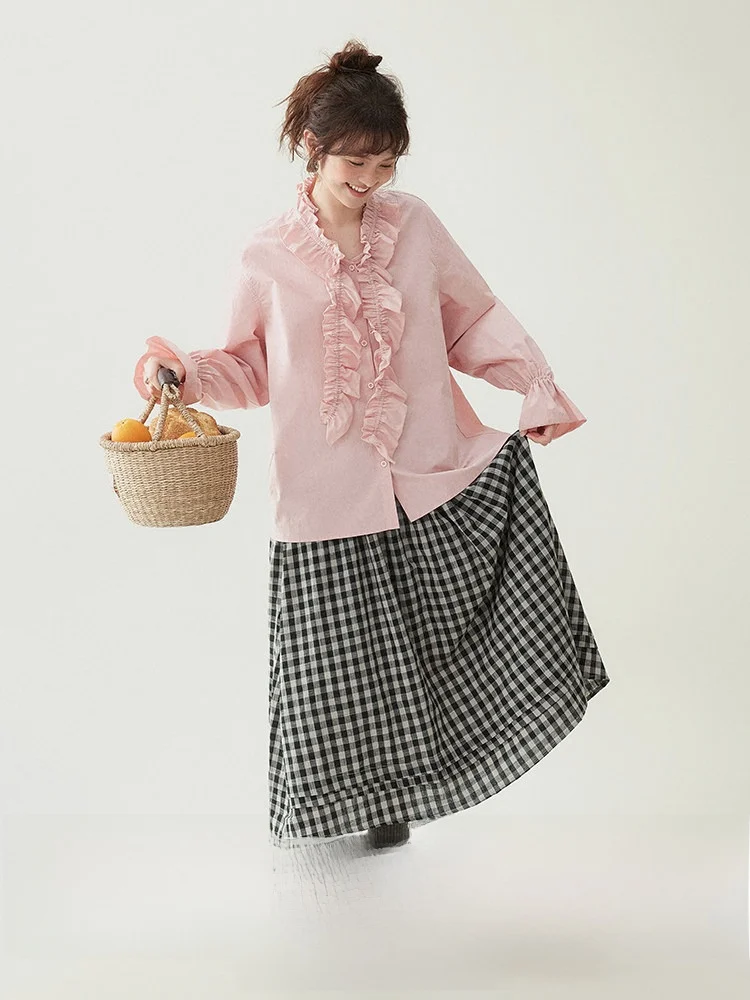 Оригинальный дизайн, розовая хлопковая рубашка для женщин, новинка ранней весны, с воротником-стойкой, удобная, дышащая, в корейском стиле
Оригинальный дизайн, розовая хлопковая рубашка для женщин, новинка ранней весны, с воротником-стойкой, удобная, дышащая, в корейском стиле