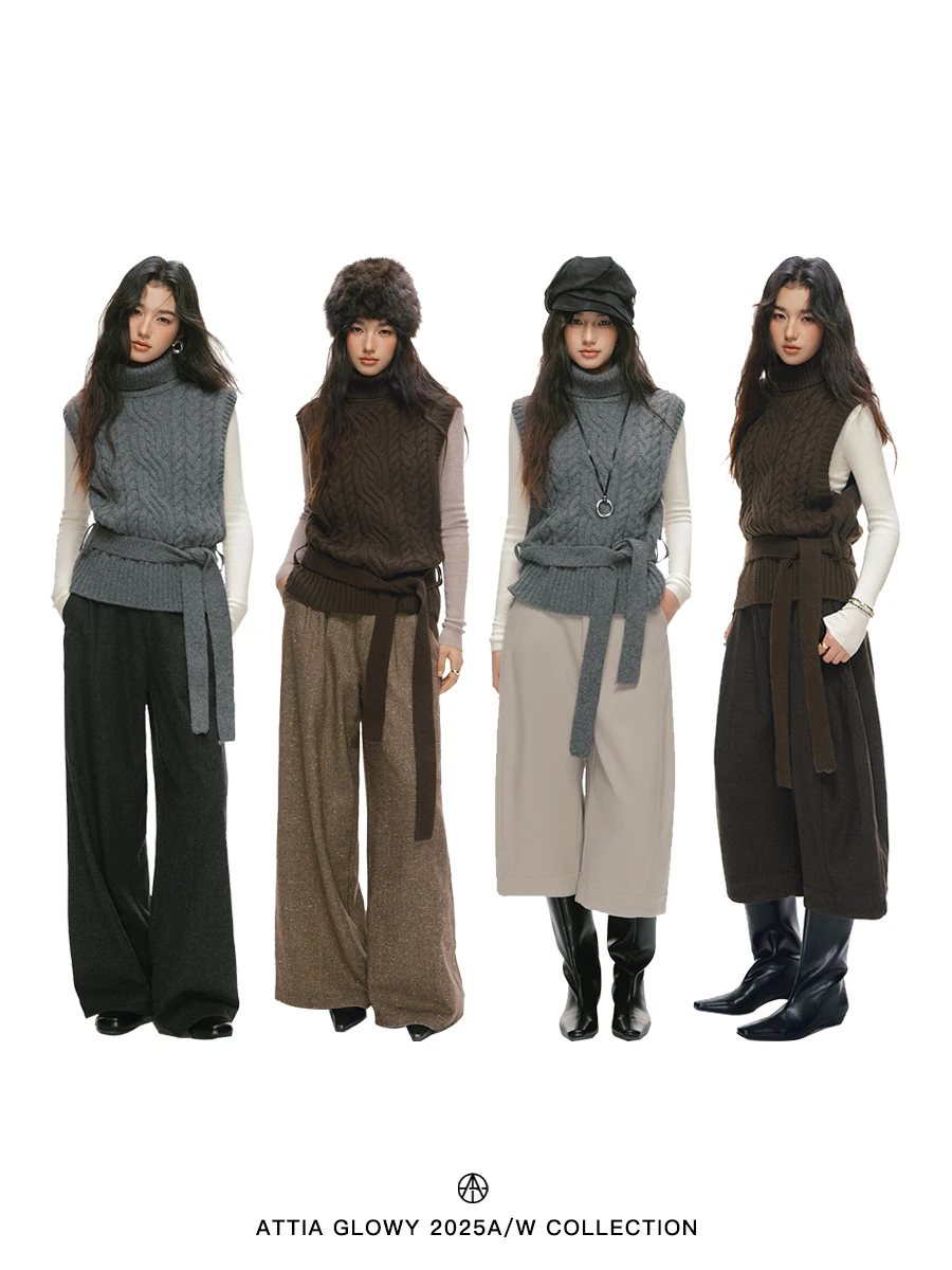 Женский вязаный жилет Attia Glowy с поясом, высоким воротником, повседневный, осенне-зимний, модный, утепленный, без рукавов
Женский вязаный жилет Attia Glowy с поясом, высоким воротником, повседневный, осенне-зимний, модный, утепленный, без рукавов