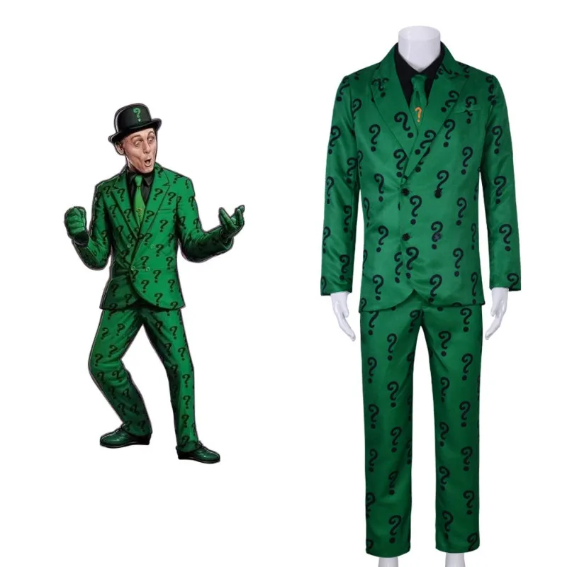 Anime Riddler Cosplay Costume Villains Joker Edward Nygma Cosplay Outfit Riddler Green Jacket Suit Set Halloween Carnival Men
Anime Riddler Cosplay Costume Villains Joker Edward Nygma Cosplay Outfit Riddler Green Jacket Suit Set Halloween Carnival Men