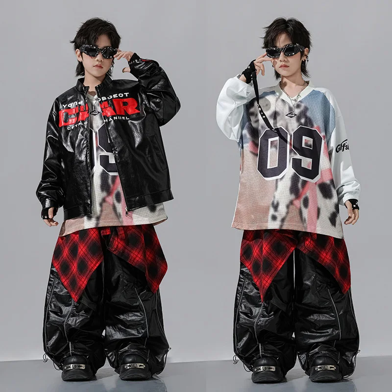 Детская уличная одежда для мальчиков и девочек, кожаная куртка-карго в стиле хипhip, комплекты футболок, детское пальто, брюки, модная сценическая одежда, костюмы
Детская уличная одежда для мальчиков и девочек, кожаная куртка-карго в стиле хипhip, комплекты футболок, детское пальто, брюки, модная сценическая одежда, костюмы