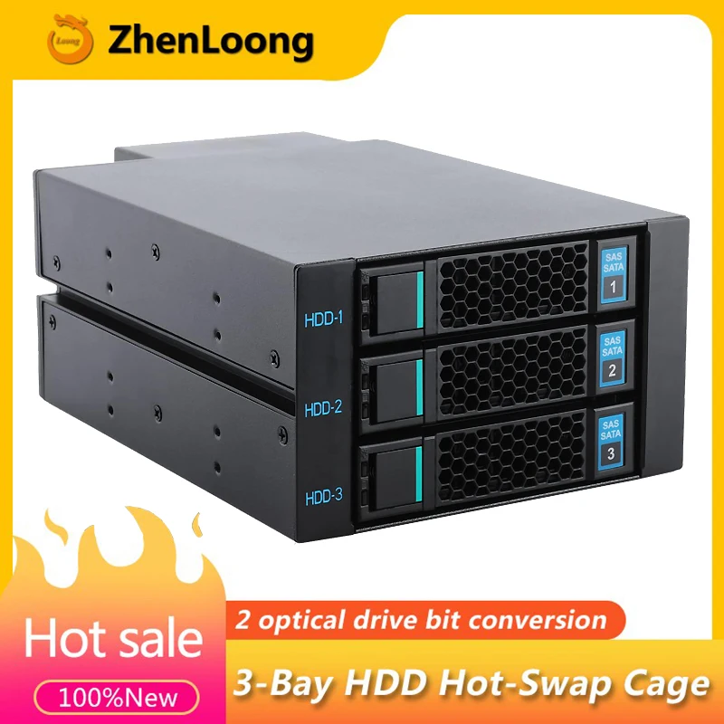 ZhenLoong 3-Bay Hot Swap Hard Drive Disk Cage Mobile 3.5-inch SATA SSD HDD Data Storage For Two 5.25-inch Optical Drive Position
ZhenLoong 3-Bay Hot Swap Hard Drive Disk Cage Mobile 3.5-inch SATA SSD HDD Data Storage For Two 5.25-inch Optical Drive Position