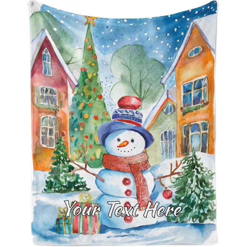 Christmas snowman blanket customized with name, bedroom living room personalized flannel blanket 60INX50IN
Christmas snowman blanket customized with name, bedroom living room personalized flannel blanket 60INX50IN